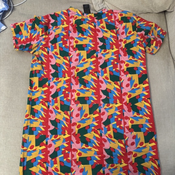 Nooworks Macarena Tee Dress Colorful Print Cotton Stretchy Mini Size XL - Picture 3 of 3